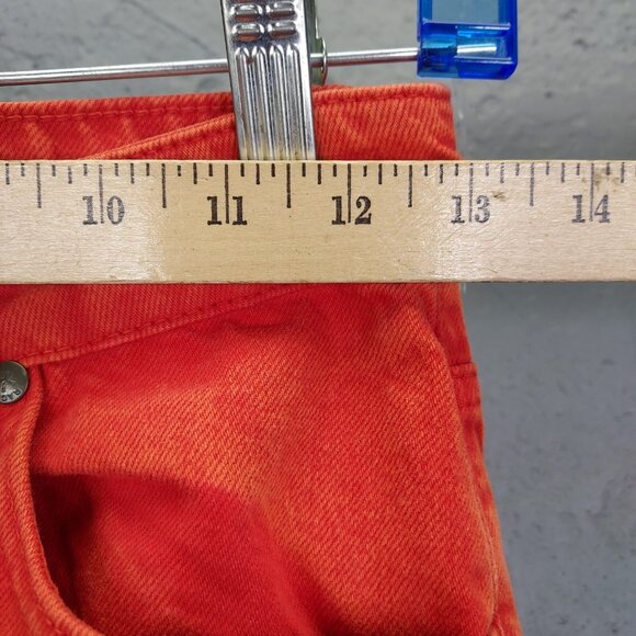 The Ragged Priest Butt Cut Mom Jeans Women's 26 Red Orange Cougar Torn Crop NEW - Picture 14 of 16